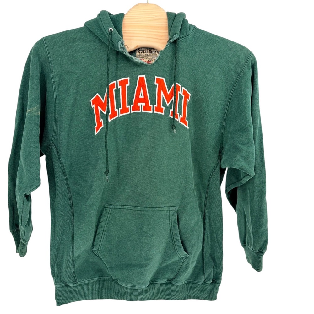 Y2K Steve and Barrys Hoodie XL Green Miami University Collegiate Distressed